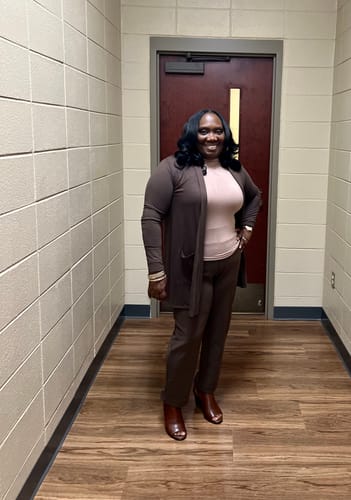 Customer photo review of Business Inclusive 2pc Cardigan & Pants Set (Brown)