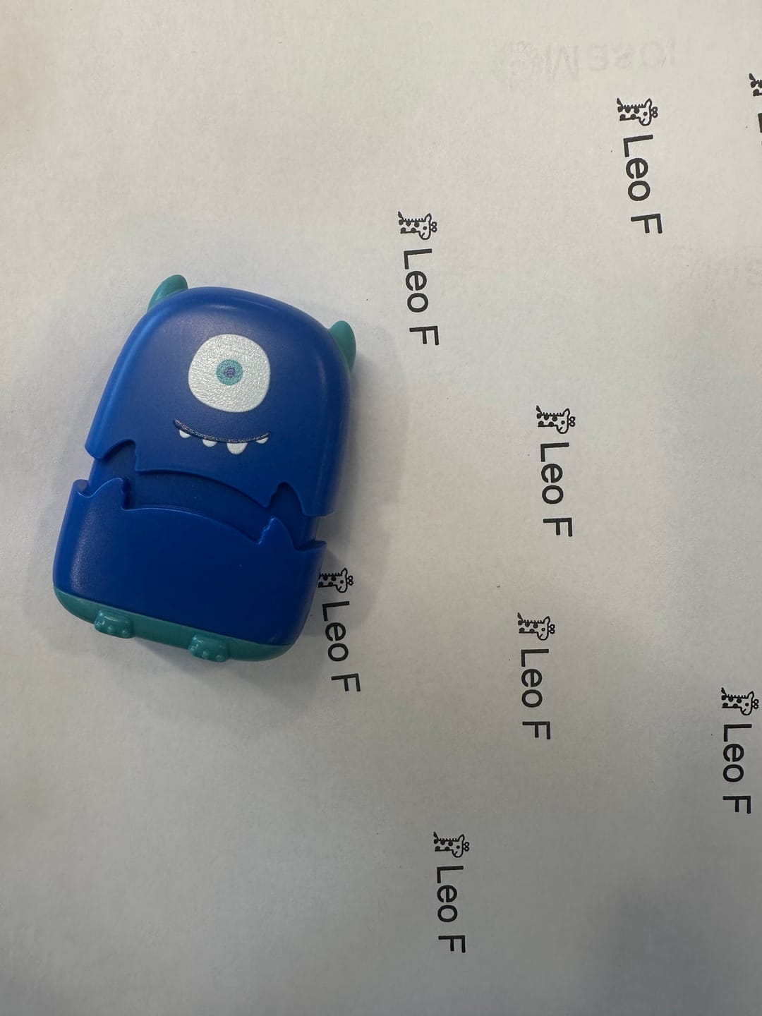 Customer photo review of Name Stamp-Monster Cat Name Stamp