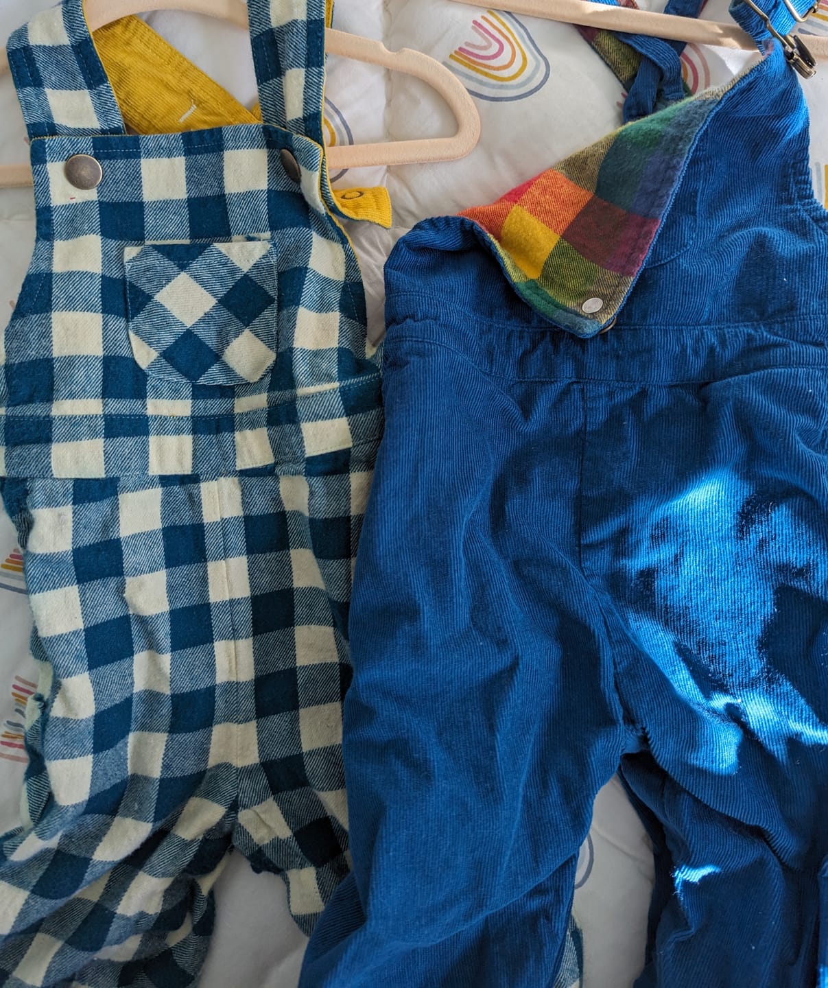 Customer photo review of Deep Blue Classic Corduroy Dungarees