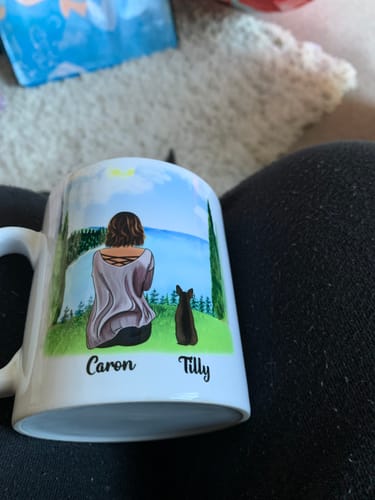Customer photo review of Girl & Dogs - Life is better with a dog Personalised Mug