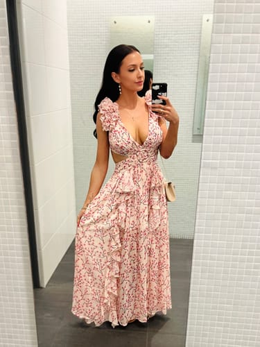 Customer photo review of Pink Cassini Dress