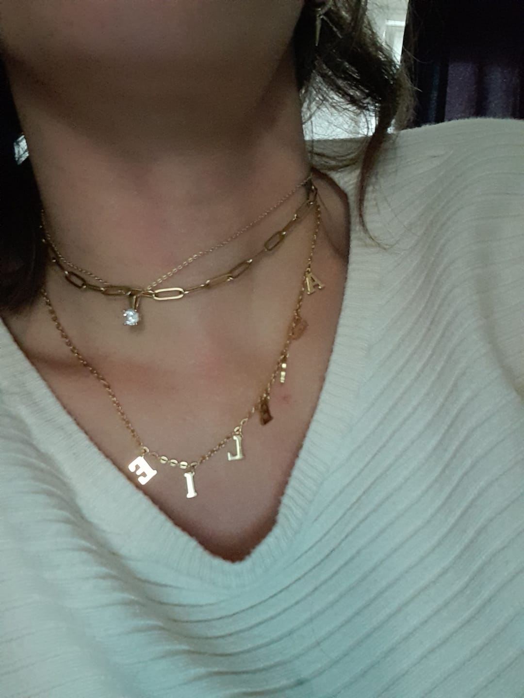 Customer photo review of Collier Personnalisable Initiales