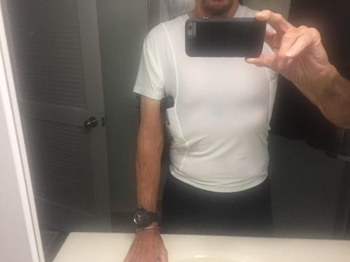 Customer photo review of Men/Women's Concealed Carry T-Shirt Holster