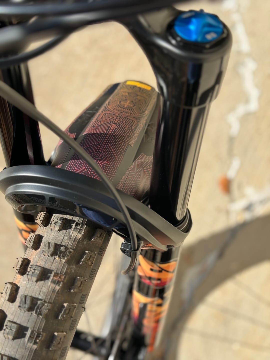 Customer photo review of Fox 36/38 Bolt-On Short Fender Decal Kit
