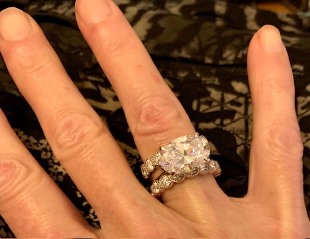 Customer photo review of Solitaire East-West 5.5ct Oval CZ Ring in Sterling Silver