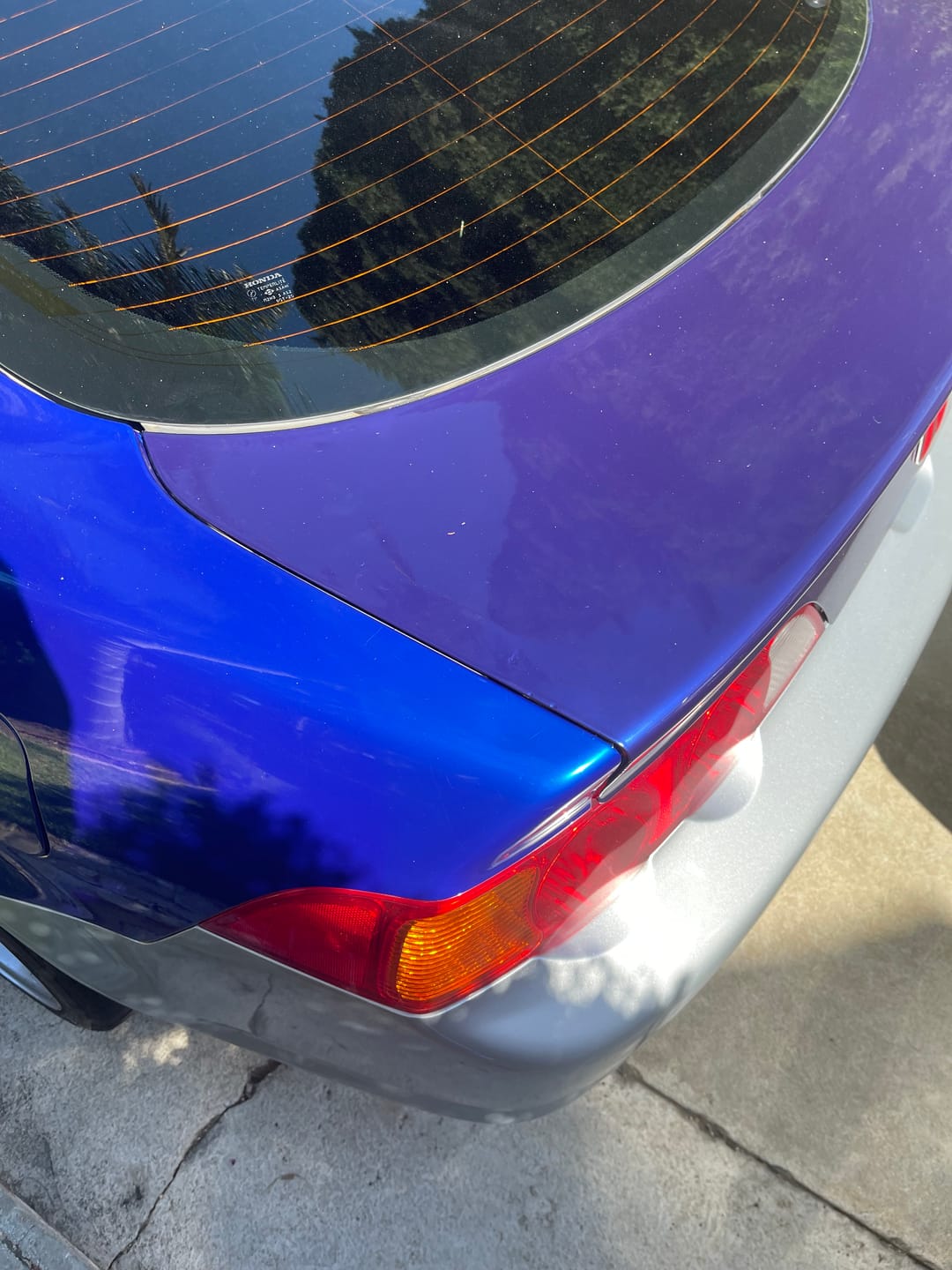 Customer photo review of Glossy Metallic Pearl Blue Vinyl Wrap