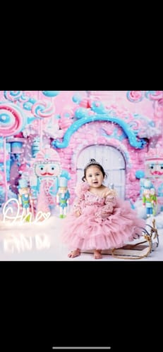 Customer photo review of Baby Cute Girl Puffy Piano  Performance Dress Toddler Birthday Party Princess Dress