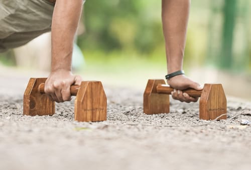 Customer photo review of WarriorTribe "Sheesham" Parallettes