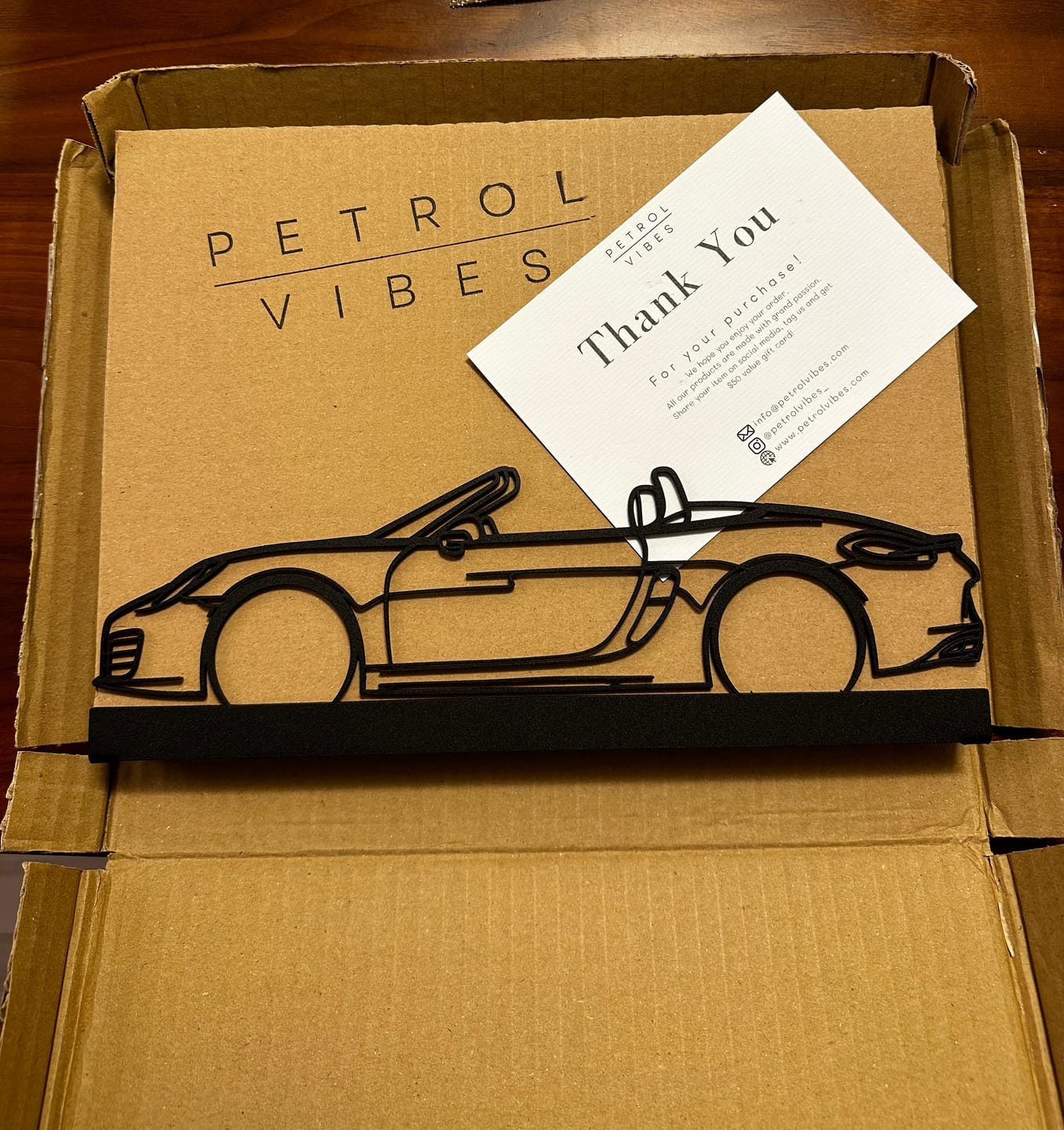 Customer photo review of Your Custom Car Standing Silhouette Metal Art