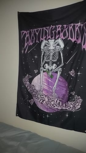 Customer photo review of Sad Rabbit Tapestry 55"