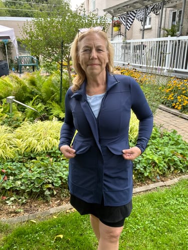 Customer photo review of Long High Collar Jacket