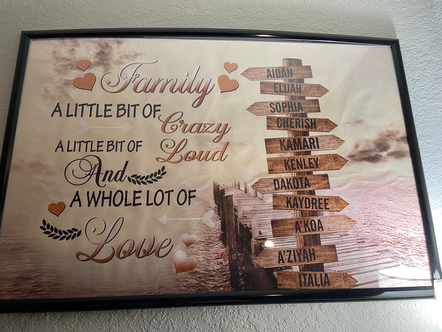 Customer photo review of Family A Little Bit Of Crazy - Personalized Canvas - Gift For Family