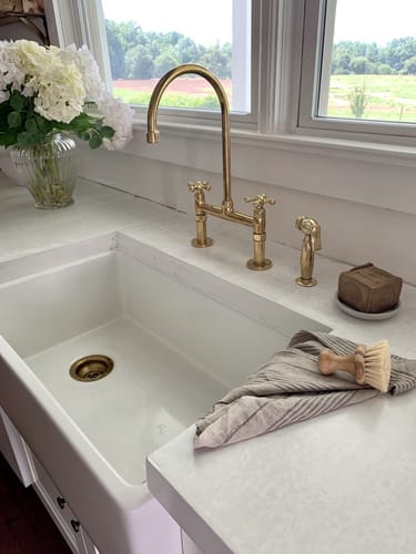 Customer photo review of Unlacquered solid brass kitchen faucet , kitchen sink , sink faucet , brass sink faucet , brass kitchen faucet , faucet , sink faucet