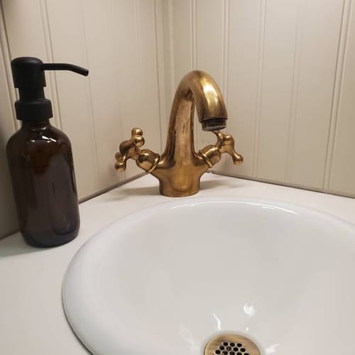 Customer photo review of Unlacquered solid brass bathroom faucet , brass bathroom faucet , bathroom faucet , faucet , bathroom vanity , bathroom , master bathroom