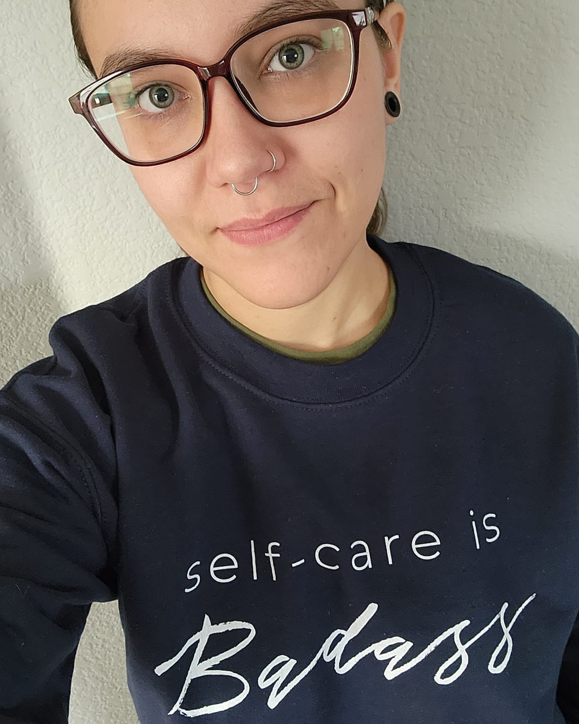 Customer photo review of Self-Care Is Badass Sweatshirt
