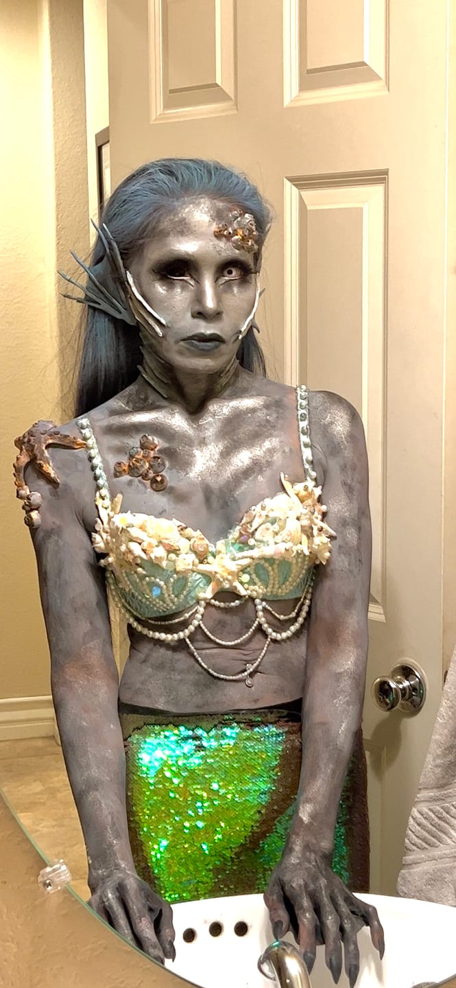 Customer photo review of Halloween Whiteout Prescription Colored Contact Lenses