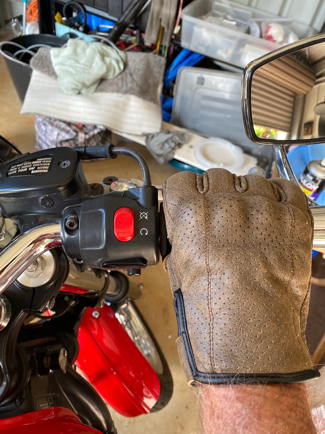 Customer photo review of Thumpa's | Short Cuff Summer Motorbike Gloves | Perforated Retro Brown Distressed Leather