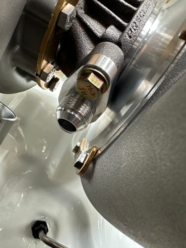 Customer photo review of Motion Billet T4 T6 Turbo Drain Oil Flange 10AN 21-10008