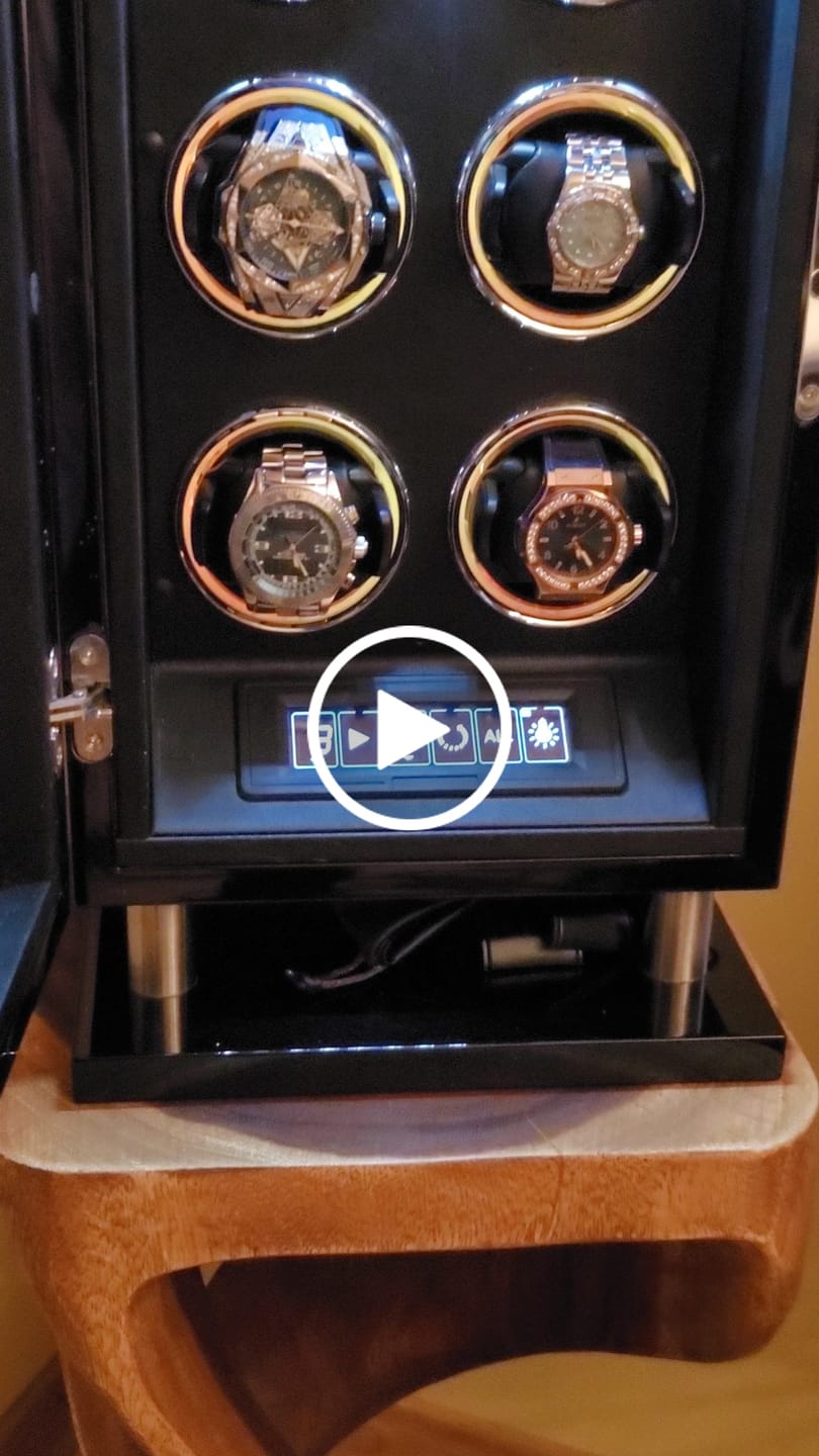 Customer video review of 6 Watch Winder with Upgraded Fingerprint Entry RGB Light LCD Remote Control Mabuchi Motors