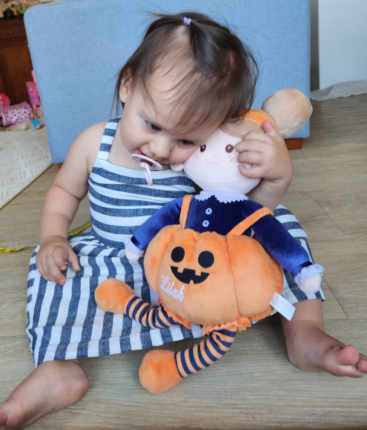Customer photo review of Personalized Pumpkin Girl (2 Skin Tones) - Halloween Special