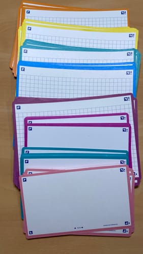 Avis photo d'un client sur Flashcards FLASH 2.0 OXFORD # 80 cartes 7,5 x 12,5 cm - uni blanc