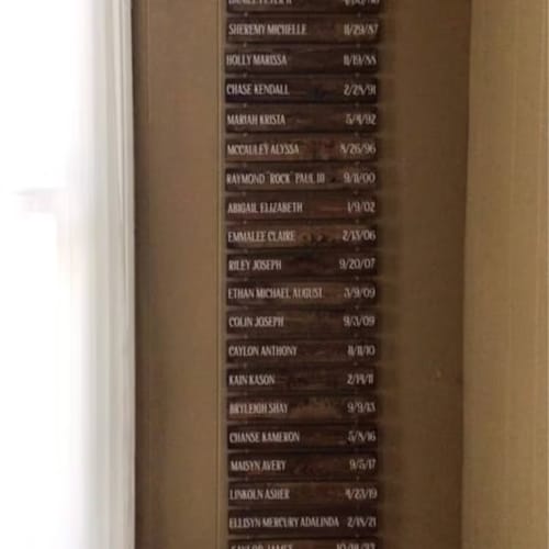 Customer photo review of Personalized Engraved Grandchildren Hanging Decorative Sign