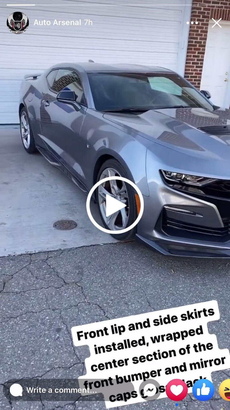 Customer video review of Camaro ZL1 Conversion Front Splitter & Side Skirts