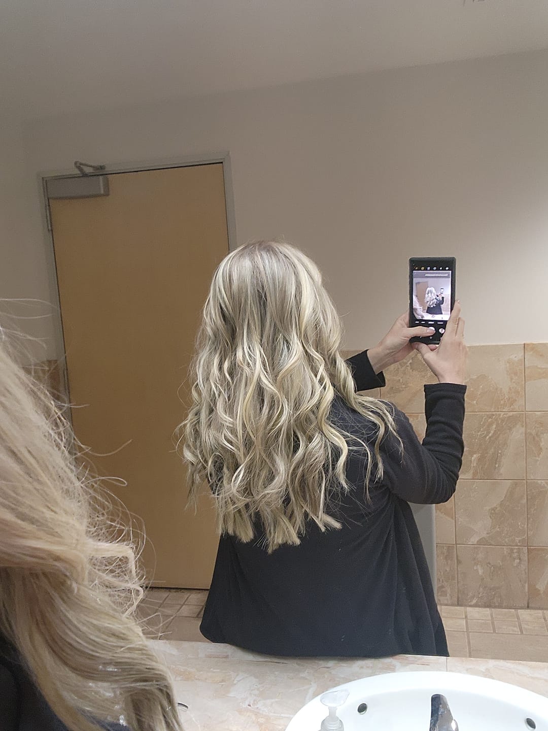 Customer photo review of Blonde #60 Straight DIY Hair Extensions Home Kit