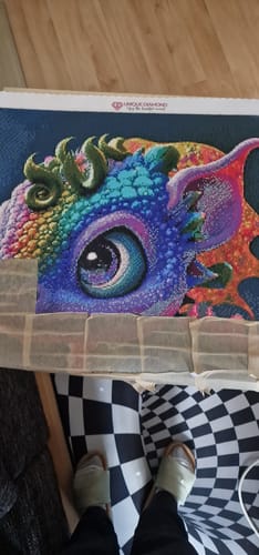 Customer photo review of 5D Diamond Painting AB Steine Colorful Dragon