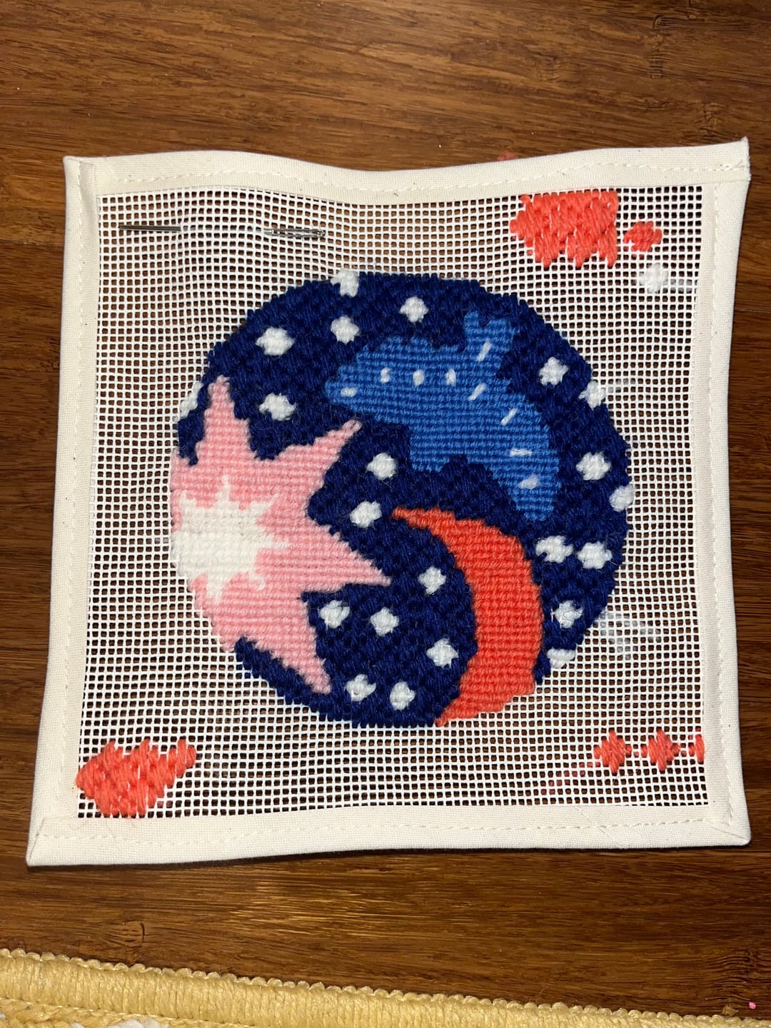 Customer photo review of Christmas Night Needlepoint Ornament Kit