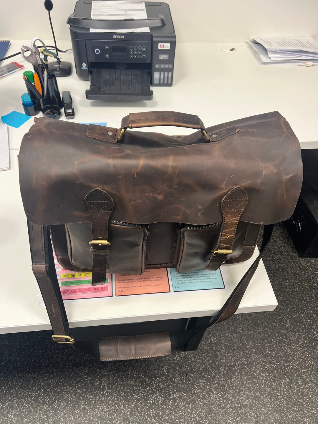 Customer photo review of Retro Buffalo Leather Briefcase