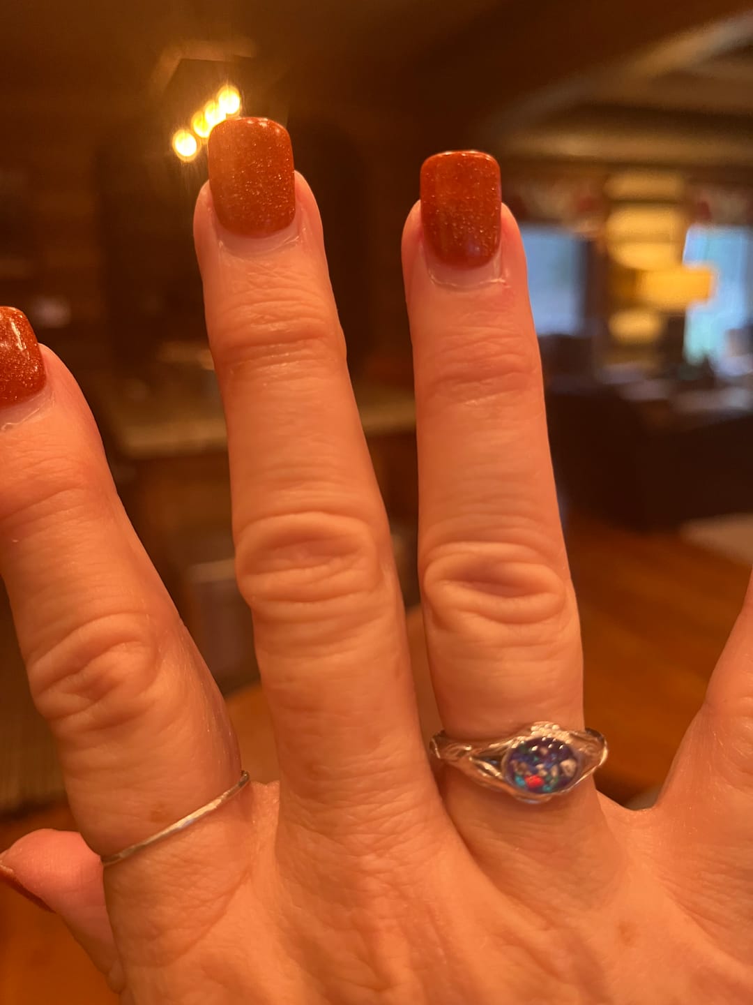 Customer photo review of Leaf Cremation Ring with Cremation Ashes
