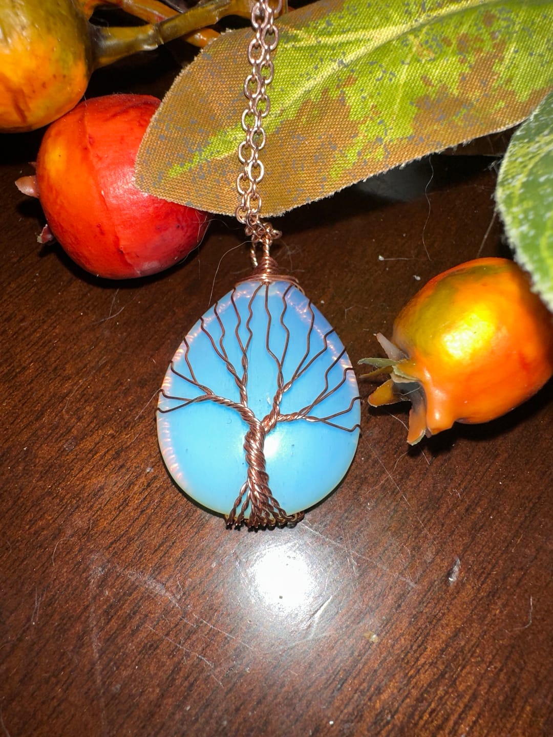 Customer photo review of Handmade Tree Of Life Opalite Necklace