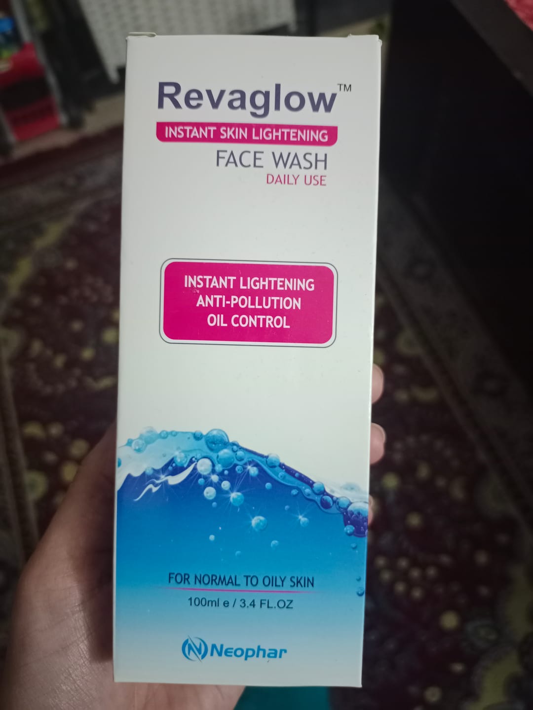 Customer photo review of Revaglow Instant Skin Lightening Face Wash