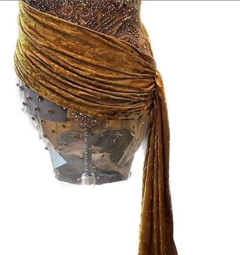Customer photo review of Gold Stretch Crushed Velvet