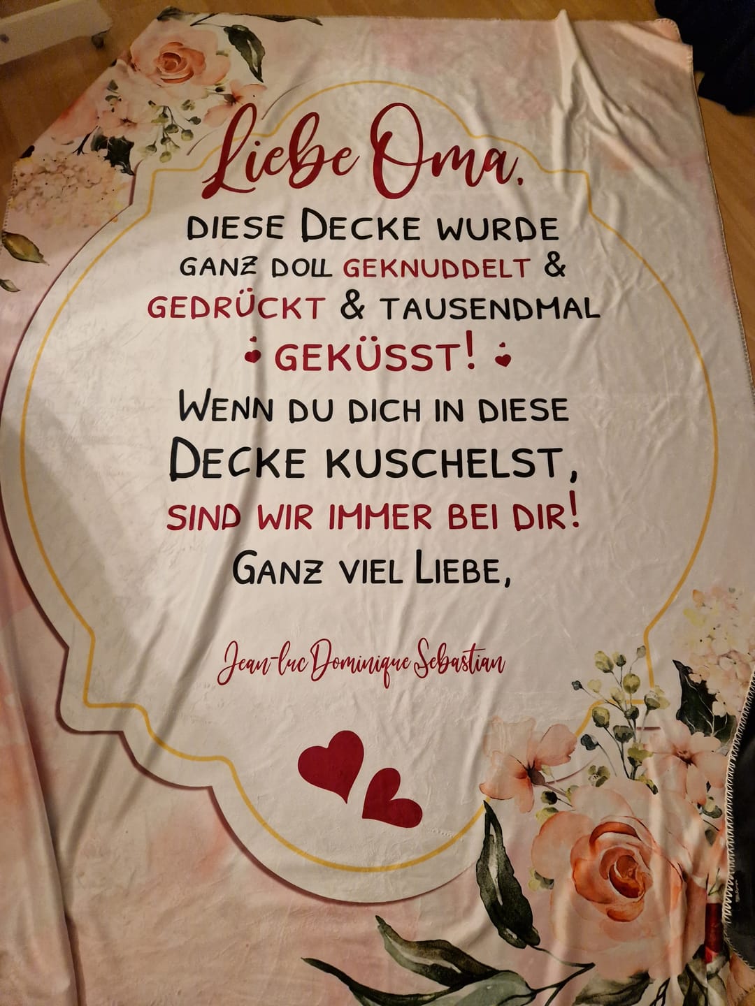 Customer photo review of Liebe Oma - Großeltern-Decke
