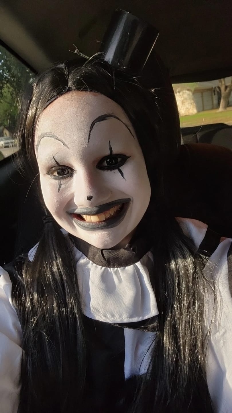 Customer photo review of Halloween Blackout Colored Contact Lenses