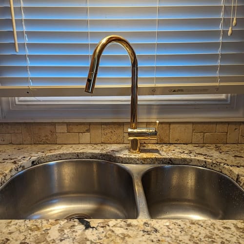 Customer photo review of Unlacquered solid brass kitchen faucet , pull down faucet , pull out faucet , kitchen faucet , brass faucet kitchen , sink faucet