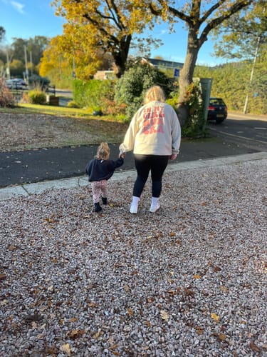 Customer photo review of My Girl Mum Era Front & Back Logo Sweatshirt