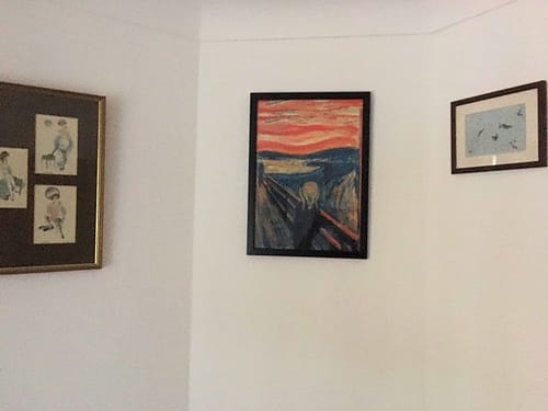 Customer photo review of Edvard Munch - The Scream [1983], vintage art, A3 (16x12") Poster Print