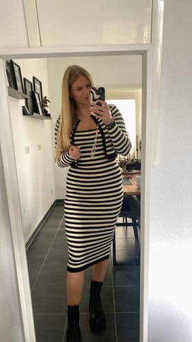 Customer photo review of Belle Zweiteiler Kleid - Schwarz/Weiß