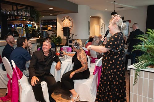 Customer photo review of Molli Short Sleeve Polka Dot Dress In Black And Tan