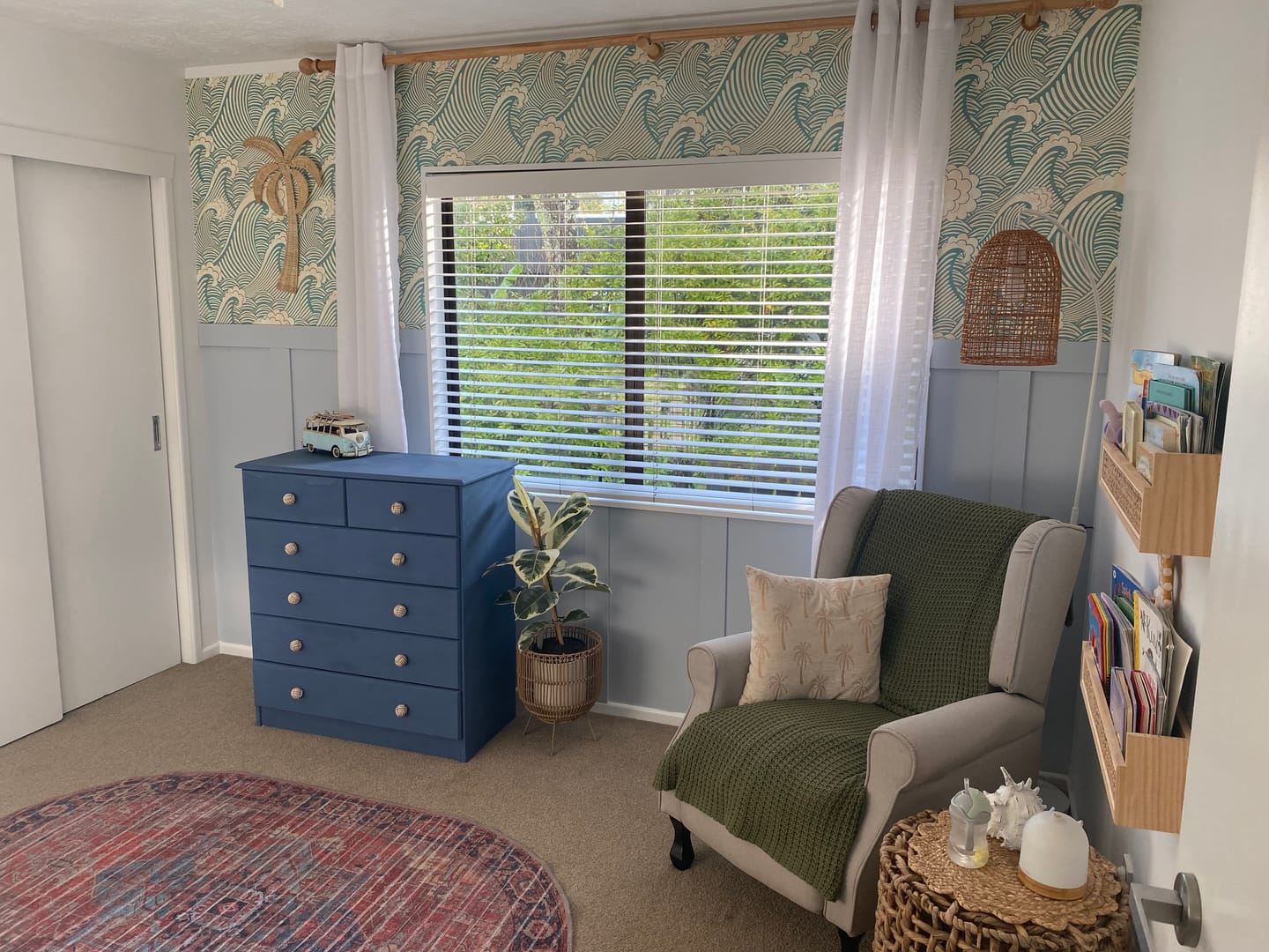 Customer photo review of Kanagawa Wave Wallpaper - Blue
