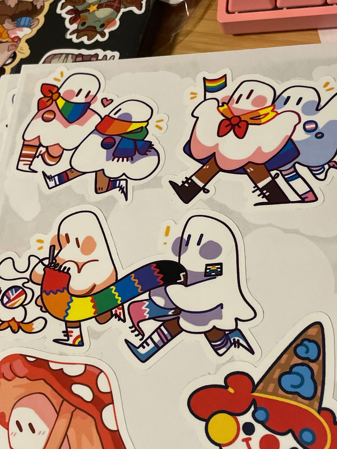 Customer photo review of Pride Parade Ghost Stickers!