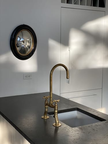 Customer photo review of Unlacquered solid brass kitchen faucet , kitchen sink , sink faucet , brass sink faucet , brass kitchen faucet , faucet , sink faucet