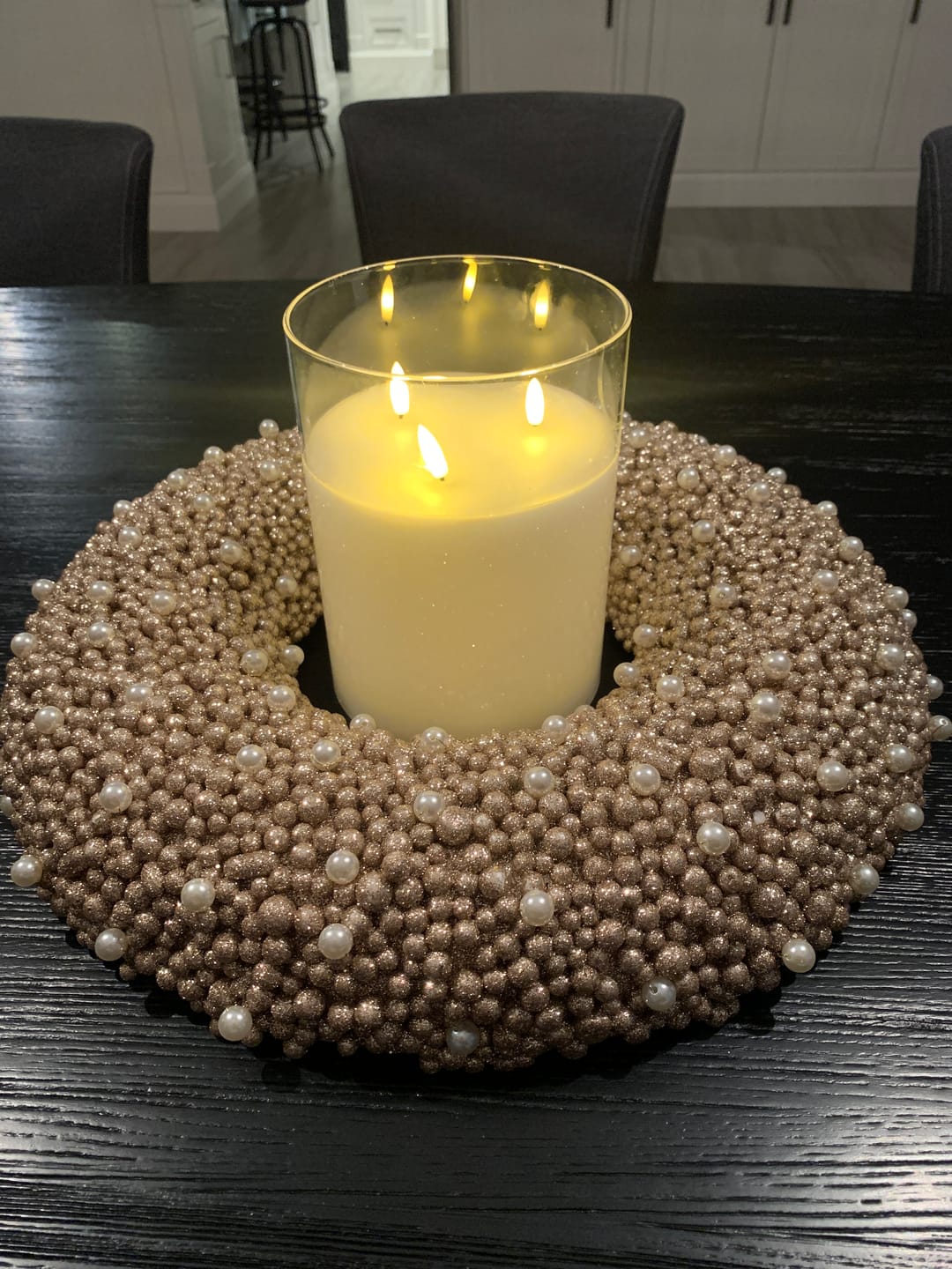 Customer photo review of Glass Triflame Battery Operated Candle - Medium