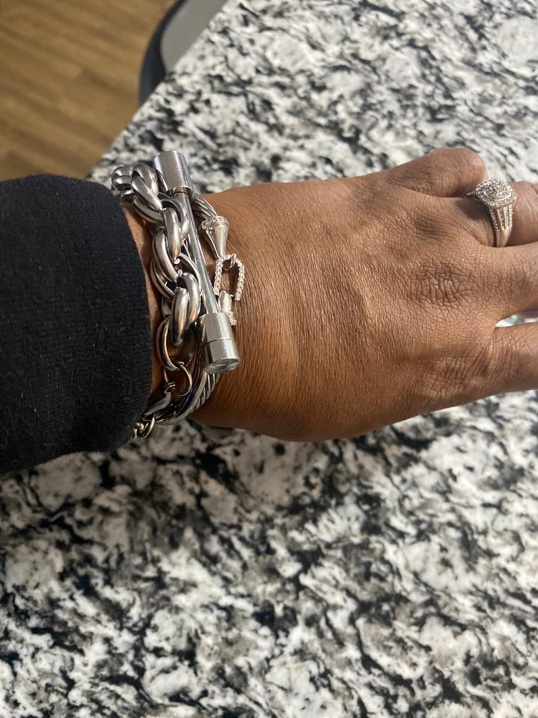 Customer photo review of Tabitha Stainless Steel Bar Bangle