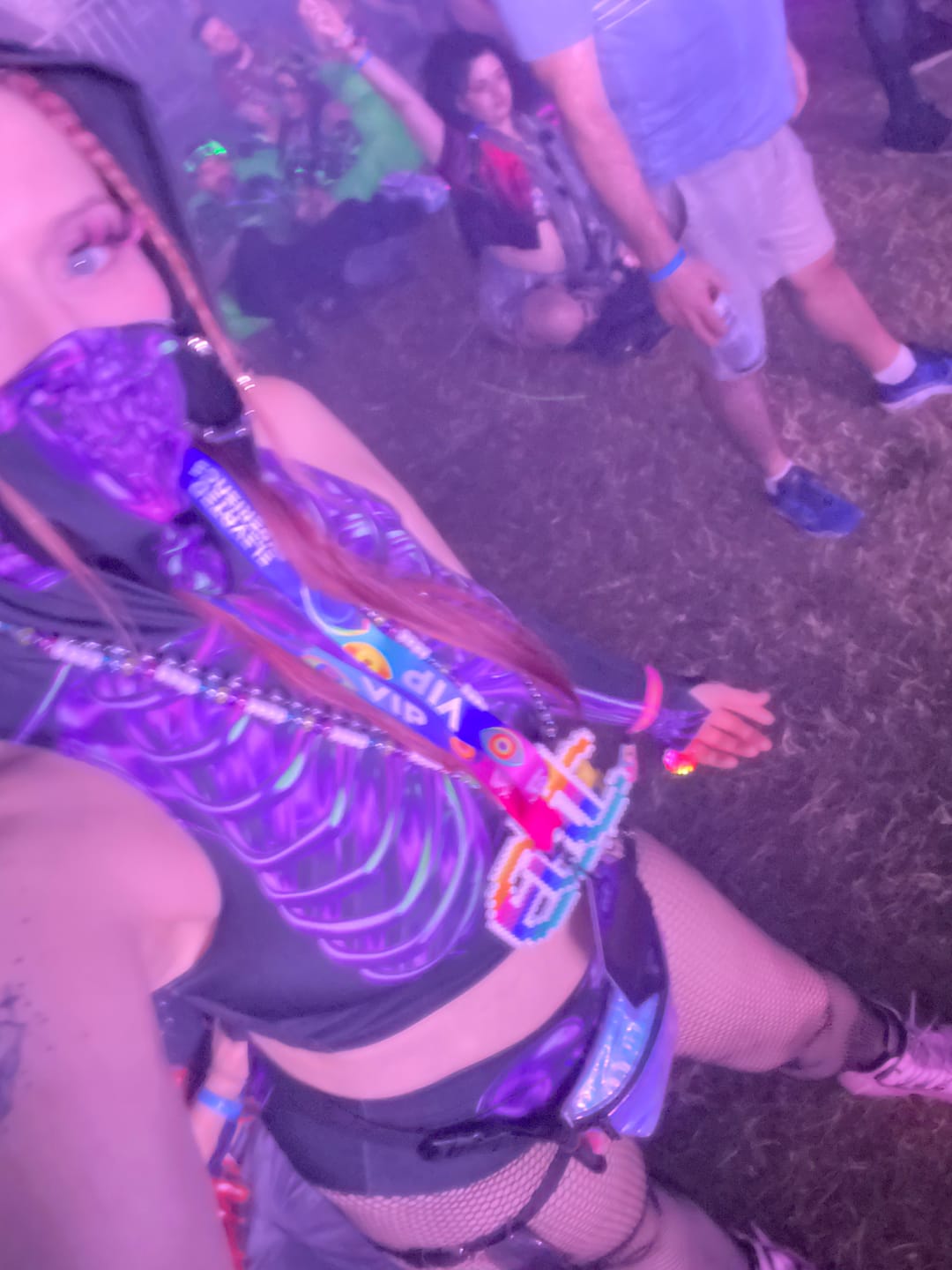 Customer photo review of Purple Skeleton Booty Shorts Set