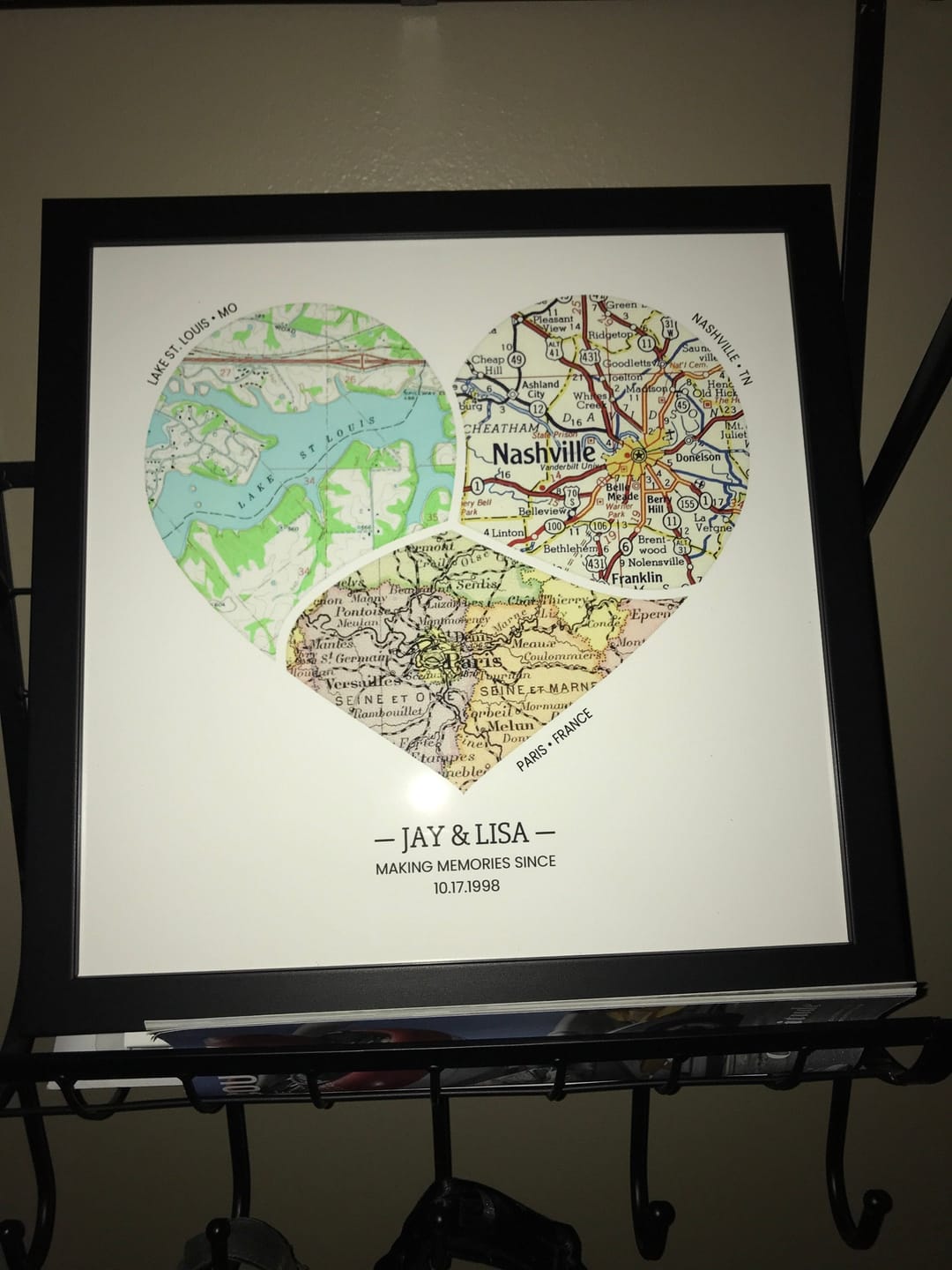 Customer photo review of Personalized Heart Map Print