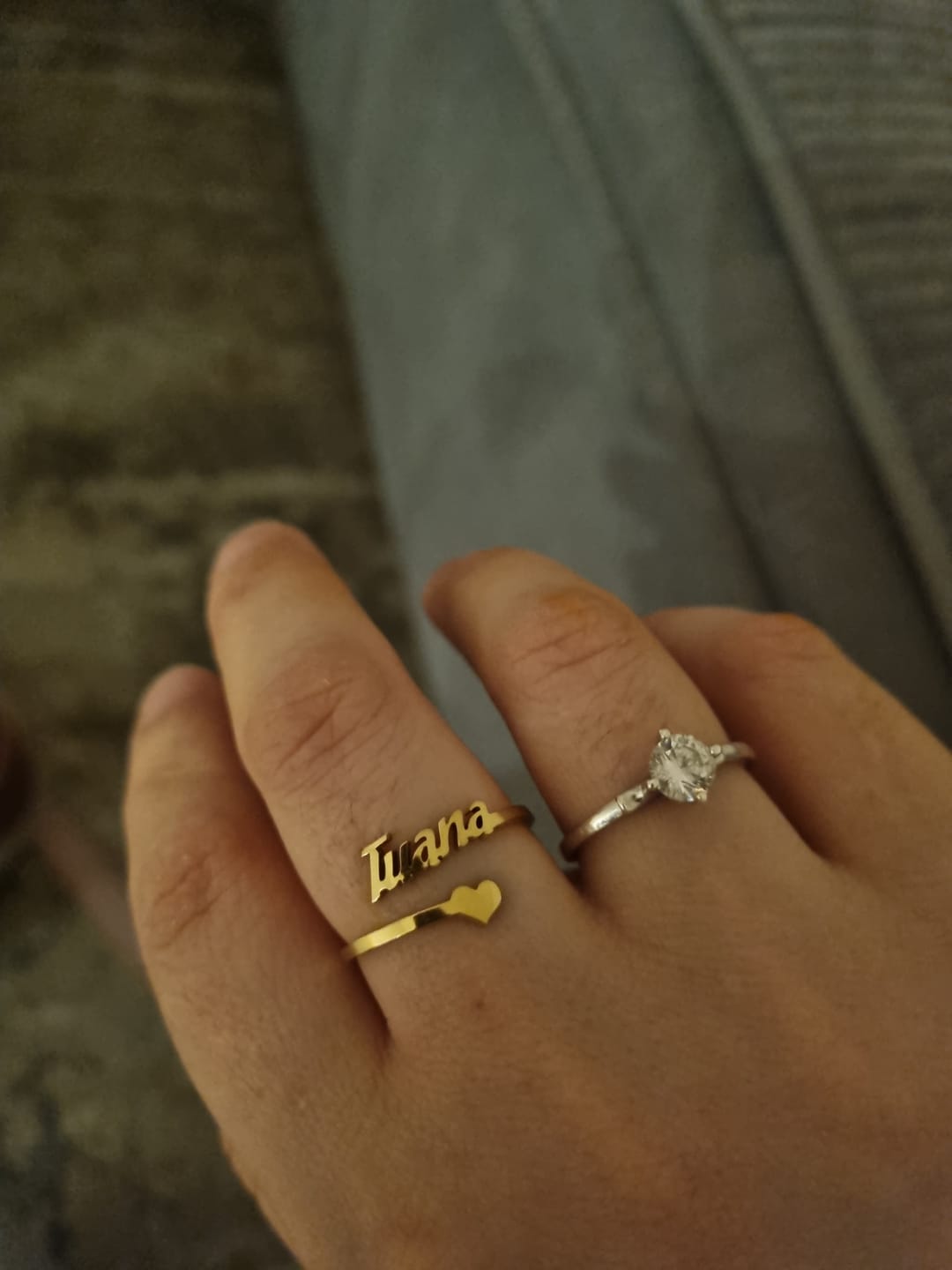 Customer photo review of LOANYA Ring mit persönlichem Namen